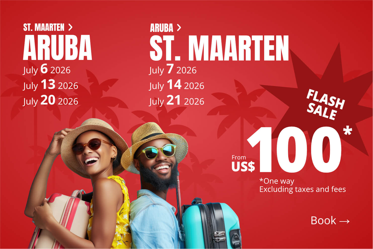 Affordable round trips St. Maarten - St. Barths in summer