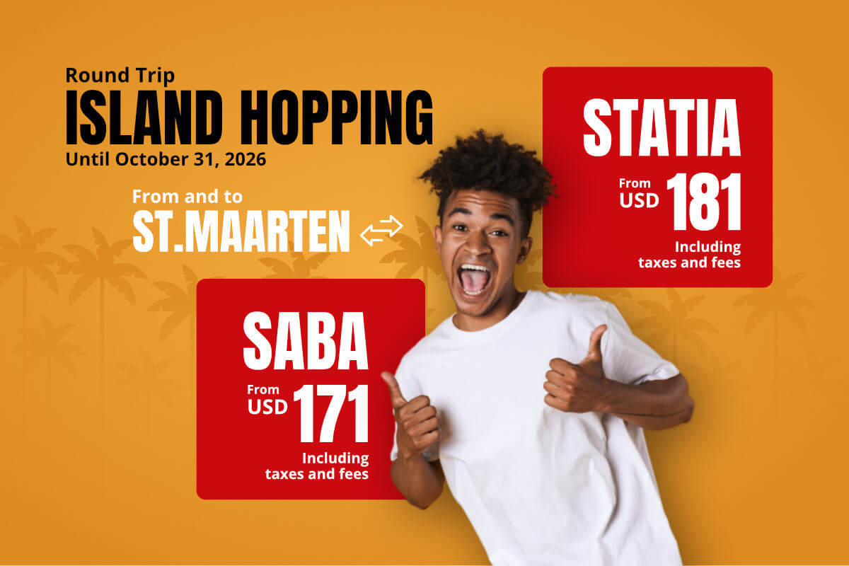 Round trips from and to Saba and Statia